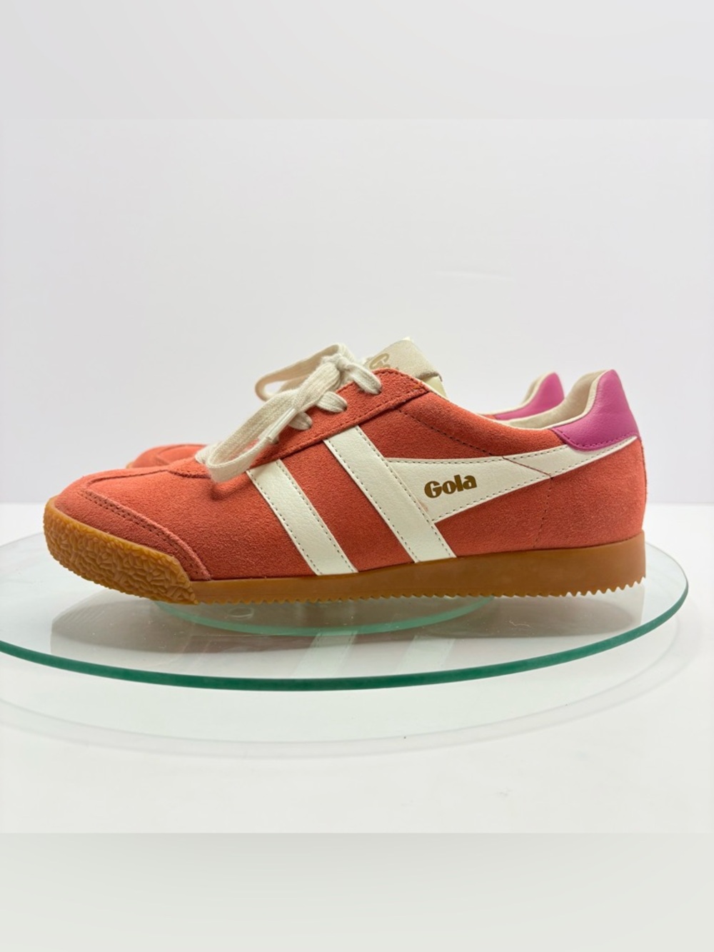 Gola Elan Sneakers Coral Pink Suede Leather Gum Sole Retro Bold Women’s 7.5 - Picture 7 of 11